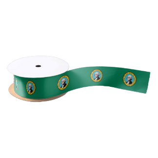 Patriotic Ribbon mit Flagge des Washingtoner Staat Satinband