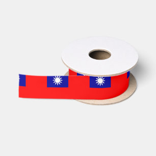 Patriotic Ribbon mit Flagge Taiwans Satinband