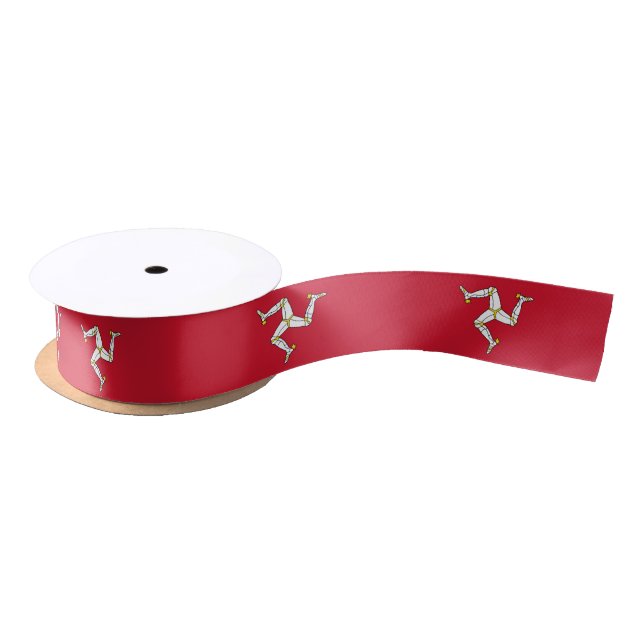 Patriotic Ribbon mit Isle Man Flag, UK Satinband (Spule)