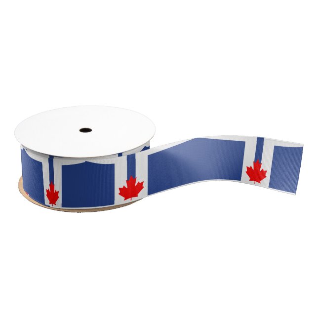 Patriotic Ribbon with Flag of Toronto, Canada Ripsband (Spule)