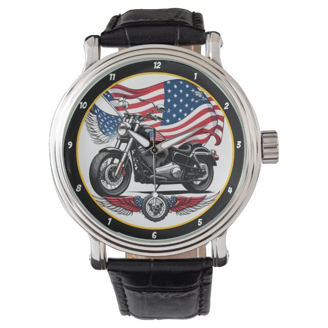Patriotic Ride, American Flag Watch. Armbanduhr (Vorderseite)