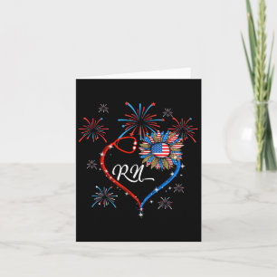 Patriotic Rn Nurse 4. Juli American Flag Sunfl Karte