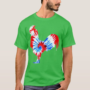 Patriotic Rooster 4. Juli Bauer Hippie Gefärbte Kr T-Shirt