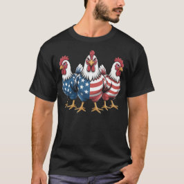 Patriotic Rooster American Flag 4. Juli Bauer T-Shirt