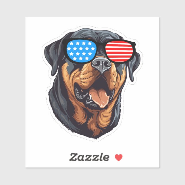Patriotic Rottweiler Aufkleber (Blatt)