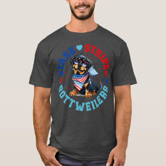 Patriotic Rottweiler Hund für den 4. Juli Celebrat T-Shirt