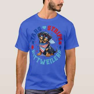 Patriotic Rottweiler Hund für den 4. Juli Celebrat T-Shirt