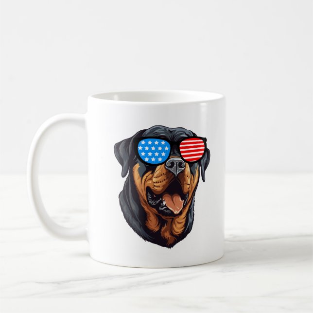 Patriotic Rottweiler Kaffeetasse (Links)