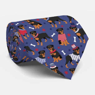 Patriotic Rottweiler Pattern Neck Tie Krawatte