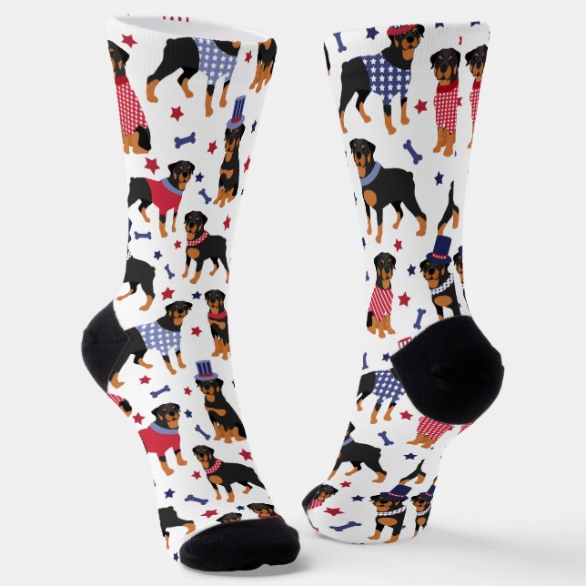 Patriotic Rottweiler Socks Socken (Gewinkelt)