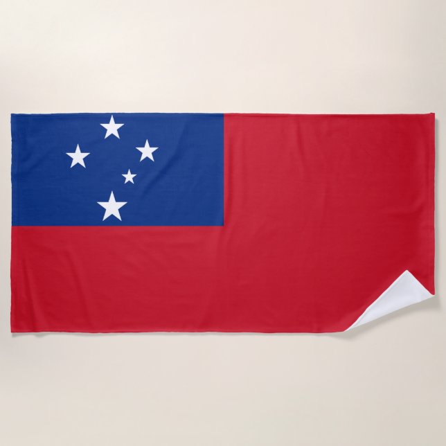 Patriotic Samoa Island Fahne Strandtuch (Vorderseite)