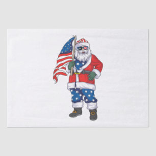 Patriotic Santa American Weihnachten 4. Juli San Seidenpapier