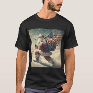 Patriotic Santa Basic Dark T - Shirt