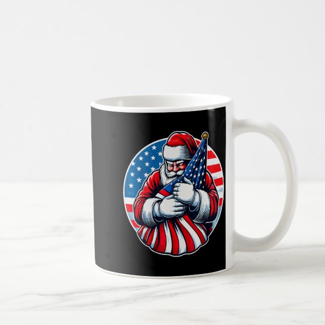 Patriotic Santa Claus For Men Women Usa Flag Chris Kaffeetasse (Rechts)