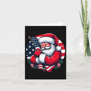 Patriotic Santa Claus Men Women Usa Fahne Weihnach Karte
