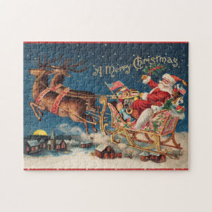Patriotic Santa Merge Weihnachtspuzzle Puzzle