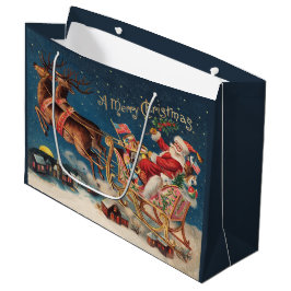 Patriotic Santa Merry Weihnachtsgeschenktasche Große Geschenktüte