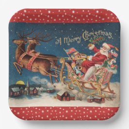 Patriotic Santa Pappteller