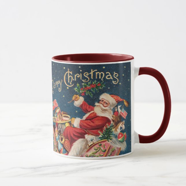 Patriotic Santa Small Frohe Weihnachts-Tasse Tasse (Rechts)