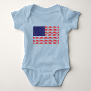 Patriotic Sasquatch Bigfoot Baby Strampler