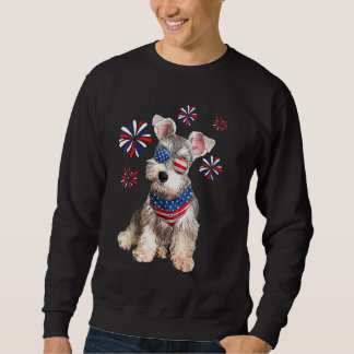 Patriotic Schnauzer Dog American USA Flag 4. J Sweatshirt