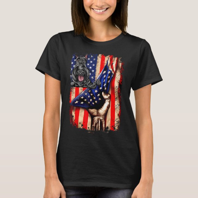 Patriotic Scottish Terrier American Flag Dog T-Shirt (Vorderseite)