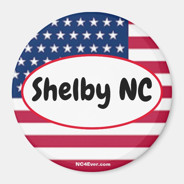 Patriotic Shelby NC Kühlschrank Magnet (Vorne)