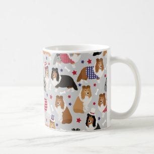 Patriotic Sheltie Shetland Sheepdog Tasse