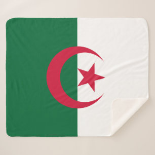 Patriotic Sherpa Blanket mit algerischer Flagge Sherpadecke