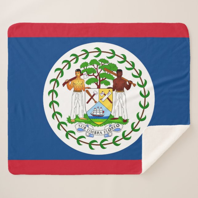 Patriotic Sherpa Blanket mit Belize-Flagge Sherpadecke (Vorderseite (Horizontal))