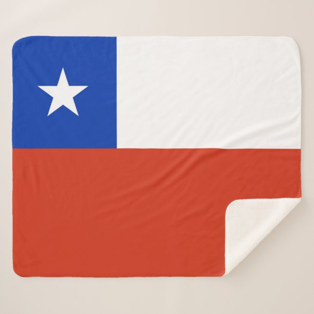 Patriotic Sherpa Blanket mit Chile-Flagge Sherpadecke (Vorderseite (Horizontal))