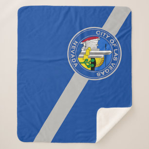 Patriotic Sherpa Blanket mit Fahne von Las Vegas Sherpadecke