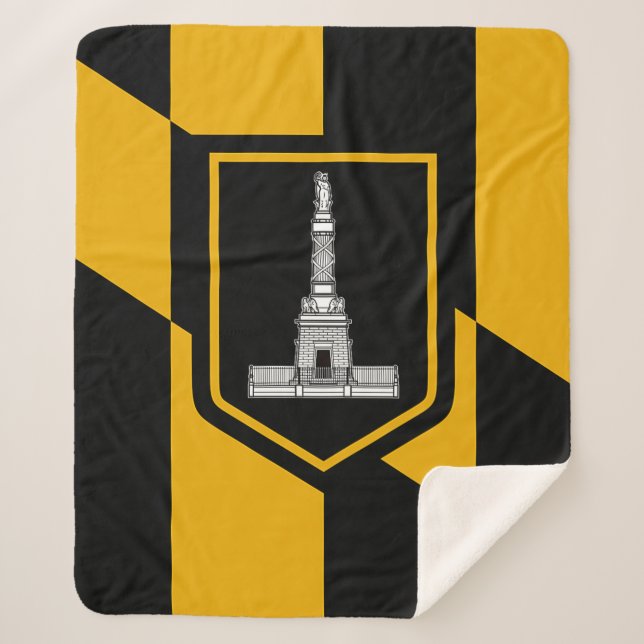 Patriotic Sherpa Blanket mit Flagge von Baltimore Sherpadecke (Vorderseite)