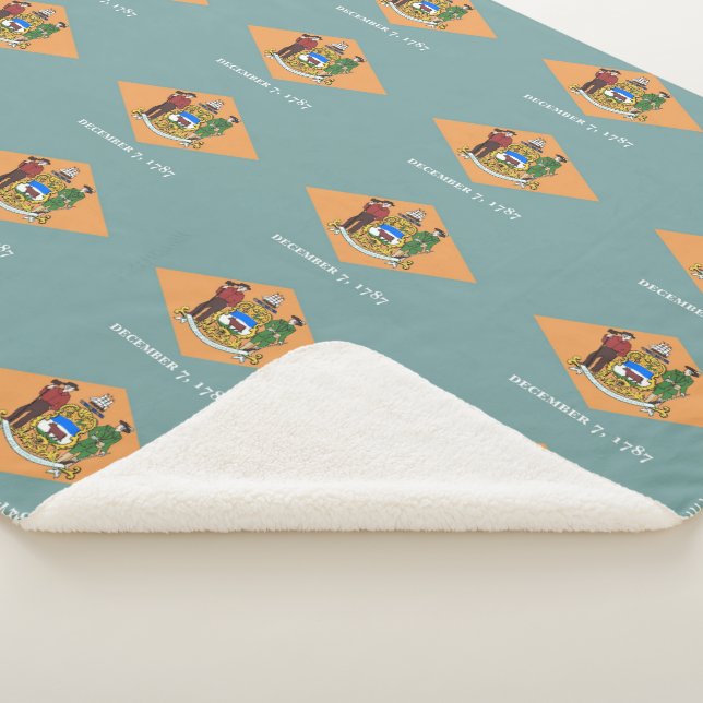 Patriotic Sherpa Blanket mit Flagge von Delaware Sherpadecke (3/4)