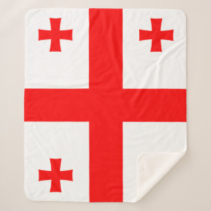 Patriotic Sherpa Blanket mit georgischer Flagge Sherpadecke