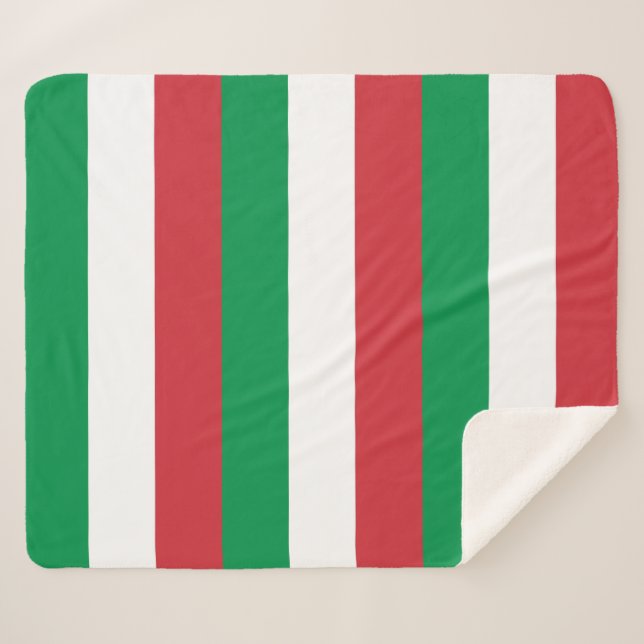 Patriotic Sherpa Blanket mit italienischer Flagge Sherpadecke (Vorderseite (Horizontal))