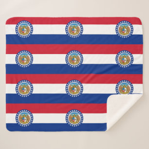 Patriotic Sherpa Blanket mit Missouri-Flagge Sherpadecke