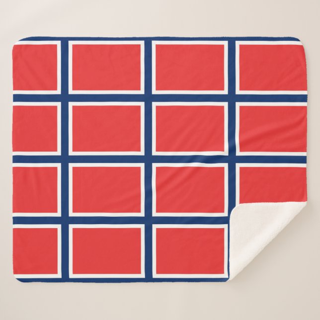 Patriotic Sherpa Blanket mit norwegischer Flagge Sherpadecke (Vorderseite (Horizontal))