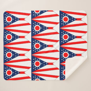 Patriotic Sherpa Blanket mit Ohio-Flagge Sherpadecke