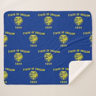 Patriotic Sherpa Blanket mit Oregon-Flagge Sherpadecke
