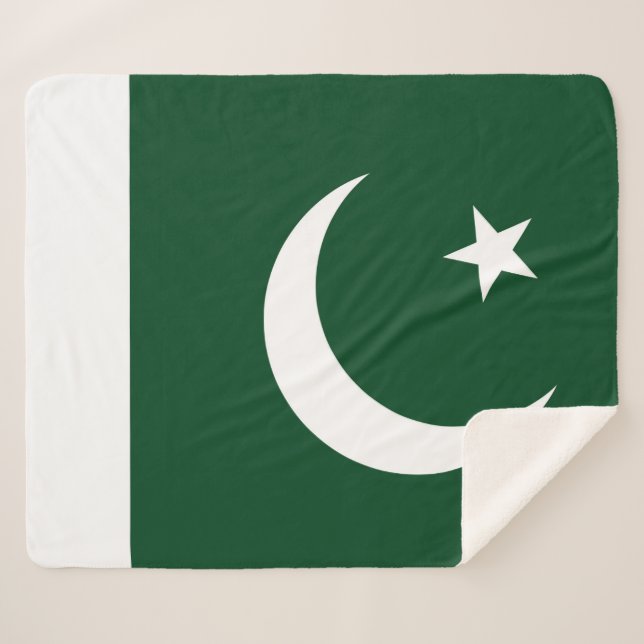 Patriotic Sherpa Blanket mit pakistanischer Flagge Sherpadecke (Vorderseite (Horizontal))