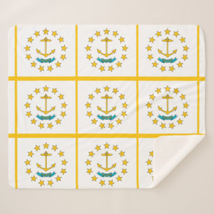 Patriotic Sherpa Blanket mit Rhode Island Flagge Sherpadecke