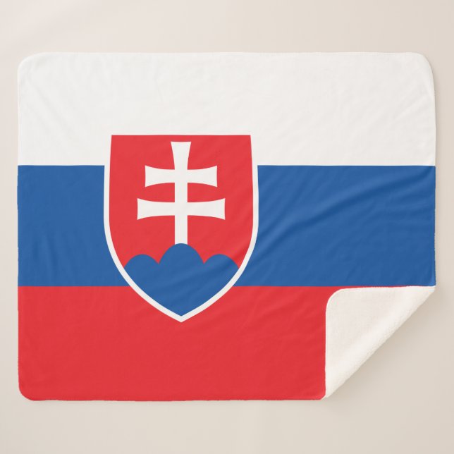 Patriotic Sherpa Blanket mit slowakischer Flagge Sherpadecke (Vorderseite (Horizontal))