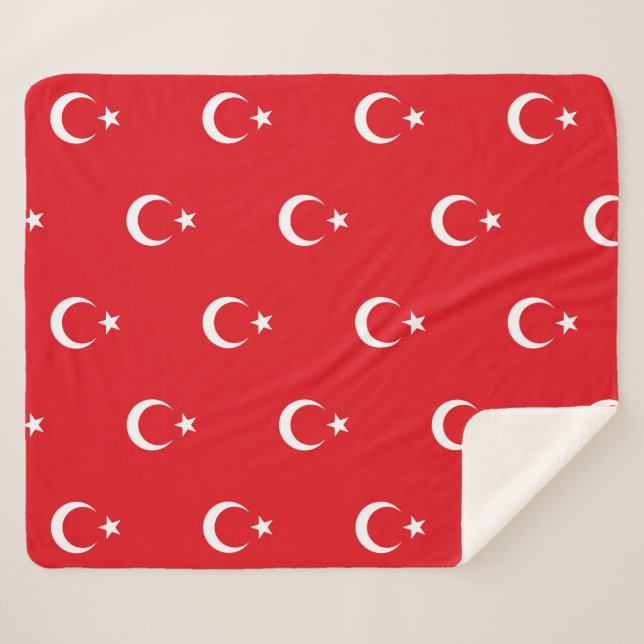 Patriotic Sherpa Blanket mit türkischer Flagge Sherpadecke (Vorderseite (Horizontal))