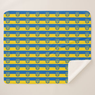 Patriotic Sherpa Blanket mit ukrainischer Flagge Sherpadecke