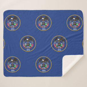 Patriotic Sherpa Blanket mit Utah-Flagge Sherpadecke