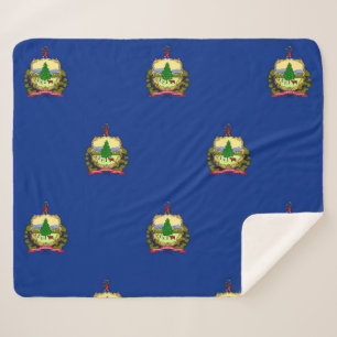 Patriotic Sherpa Blanket mit Vermont-Flagge Sherpadecke