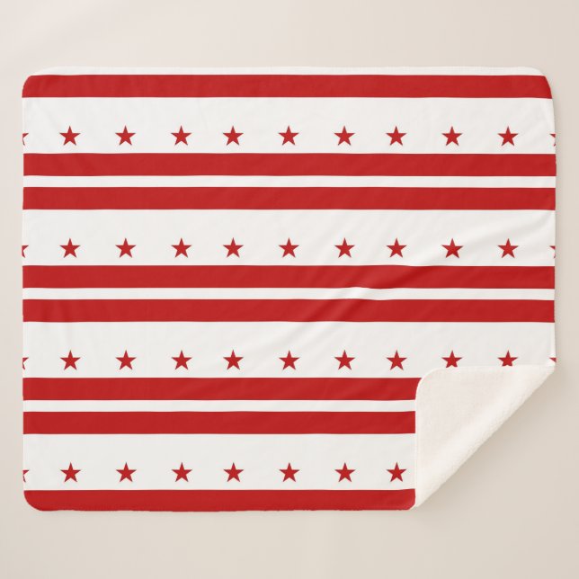 Patriotic Sherpa Blanket mit Washington DC Flagge Sherpadecke (Vorderseite (Horizontal))