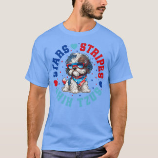 Patriotic Shih Tzu Dog für 4. Juli Feier T-Shirt