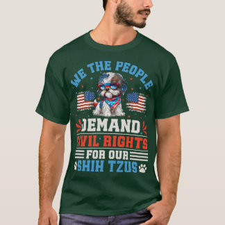 Patriotic Shih Tzu Dog T-Shirt